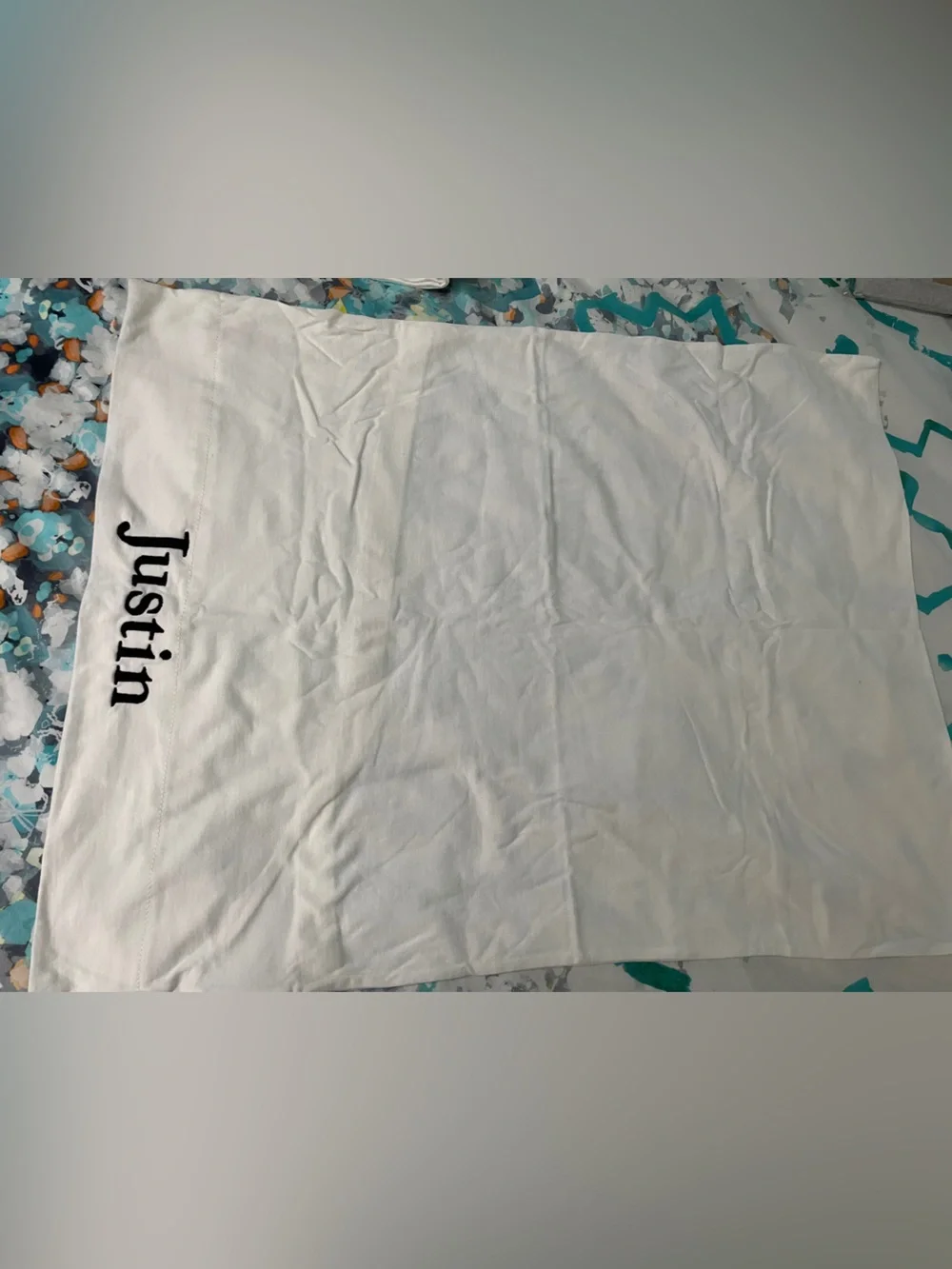 NEW Pottery Barn Dorm college White Embroidered “Justin” Sheet 3pcs Set Twin